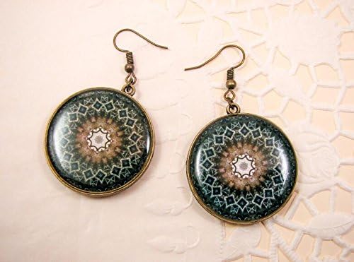 Black large earrings - Statement earrings – Mandala earrings - Black ethnic earrings –Tribal jewelry - Bohemian earrings