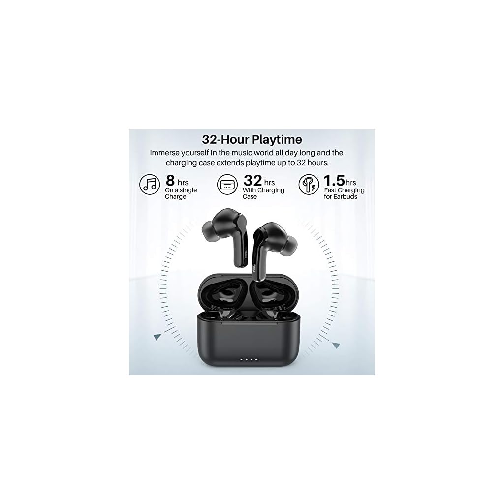 TOZO NC2 Hybrid Active Noise Cancelling Wireless Earbuds, inEar