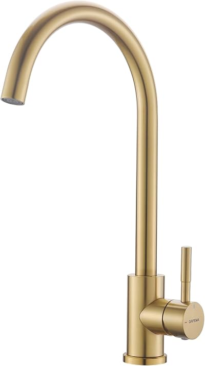 GRIFEMA G4008Y Golden Kitchen Tap 360° Swivel Spout Hot Cold Mixer
