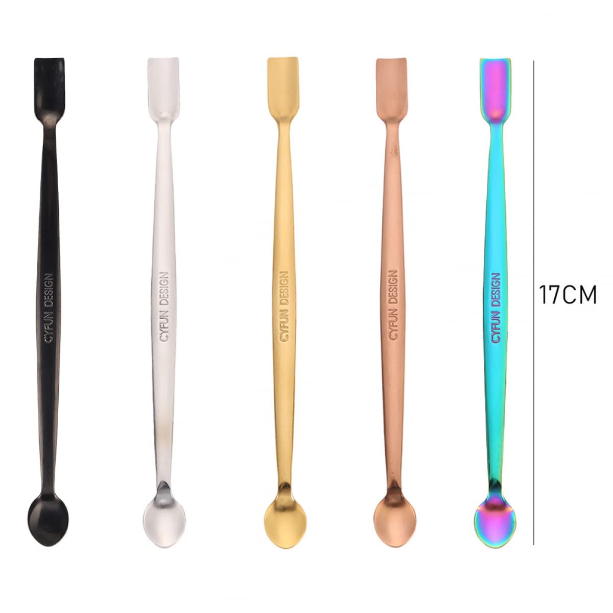 BAOFALI 5 Colors 304 Stainless Steel Craft Spoons Set for DIY Scrapbooking Glitter Embossing Powders Sequins and Other Small Embellishment Craft Cardmaking High Lighten