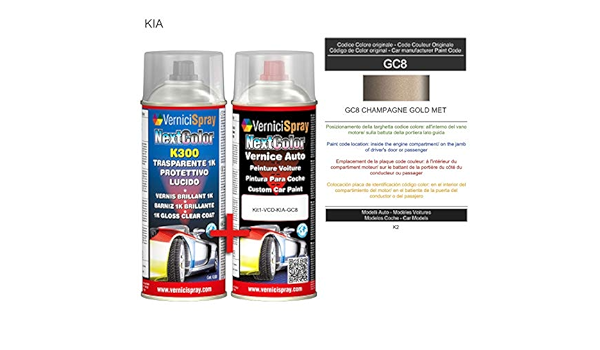 Kit Spray Pintura Coche Aerosol GC8 CHAMPAGNE GOLD MET - Kit ...