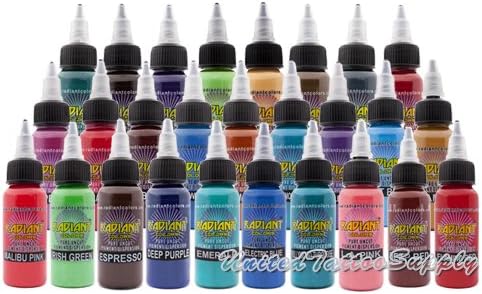 Radiant New 27 Color Tattoo Ink Set 1/2oz