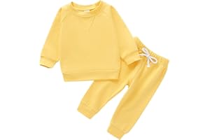 Happy Town Fall Outfits for Toddler Girl Boy Long Sleeve Top and Long Pants Set Toddler Sweatsuits