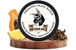 Badass Beard Care Beard Wax For Men - Havana Haze, 2 oz - Softens Beard Hair, Leaves Your Beard Looking and Feeling More Dense