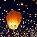 Chinese Lanterns 22-Pack - 100% Biodegradable, Paper Sky Lantern - Japanese Lantern for Weddings, Celebrations, Memorial Ceremonies - White Flying Wish Lanterns, 2 Bonus Colourful Lanterns blue & pink
