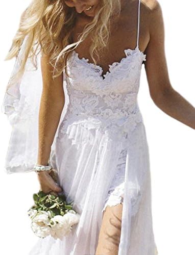 Sexy Beach Wedding Dress A line Lace Chiffon Bohemian Vestidos de Novia
