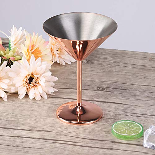 Champagnerglas - Roségold Edelstahl Cocktailglas Champagner Toast Tasse Rotwein Becher für Home Bar (220ml) – Bild 4