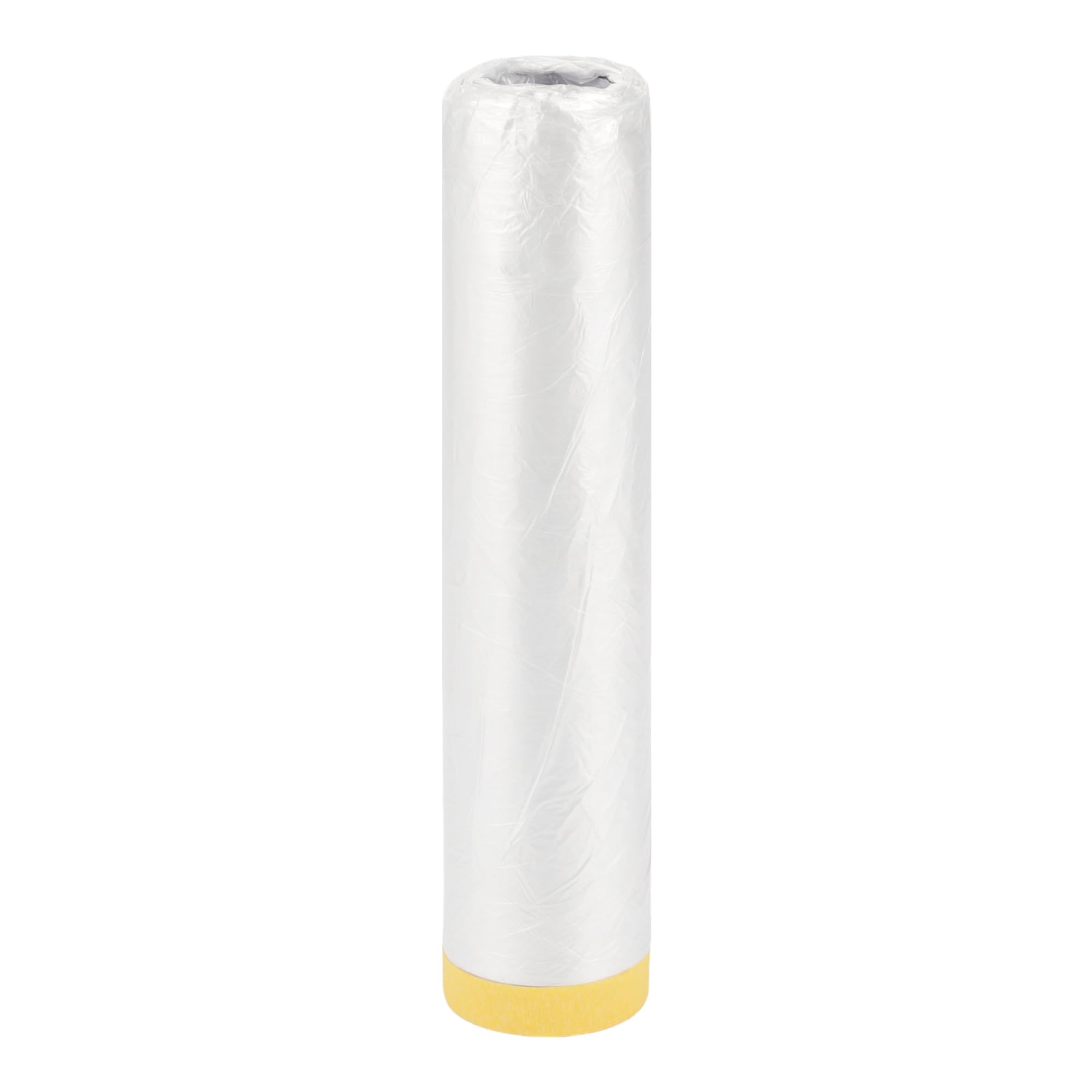 Partuto 1 Pcs Universal Pre-Taped Masking Film Plastic Cover PE Film Paper White Yellow 450x2000cm / 65.62ftx177.17