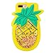 Quicksand Pineapple Case for iPhone 8 Plus/7 Plus 5.5,Soft Cute Silicone 3D Cartoon Fruit Food Cover,Shockproof Vivid Kids Girls Boys Bling Glitter Rubber Kawaii Character Cases for iPhone 8/7 Plus
