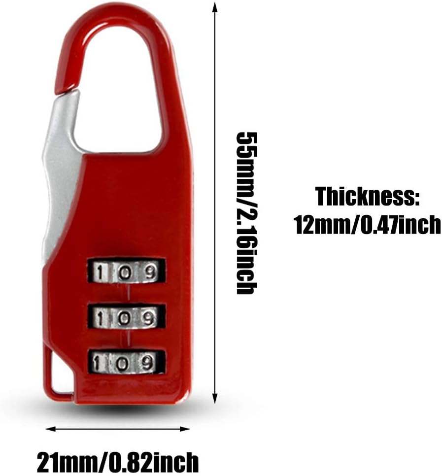 Portable Luggage Lock, 10 Pieces Travel Lock, Backpack Lock, Sliding Combination Lock