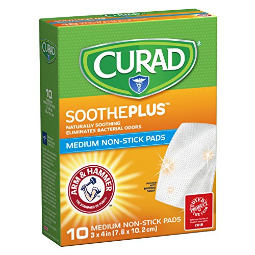 UPC 888277417390, CURAD SoothePLUS Non-Stick Pads with ARM &amp; HAMMER Baking Soda, 3&quot; x 4&quot;, 10 count