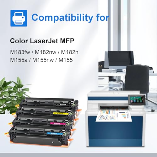 MYCARTRIDGE 216A Toner (WITH CHIP) Compatible for HP 216A Replacement for HP Color Laserjet Pro M183fw for Color Laserjet MFP M182n M182nw M155a M155nw M155 - 4 Pack