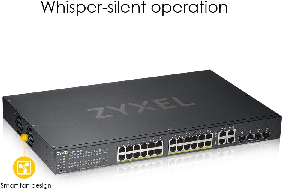 Zyxel 24 Port PoE Switch, Black, 24-Port | PoE+ 375W | 4x SFP - Image 4