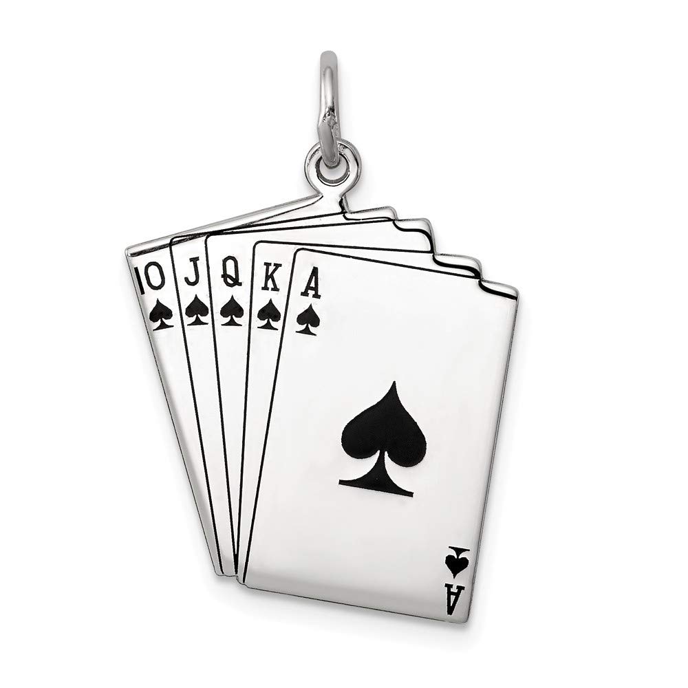 925 Sterling Silver Playing Cards Charm Necklace Pendant Gambling Fine Jewellery For Women Gifts For Her