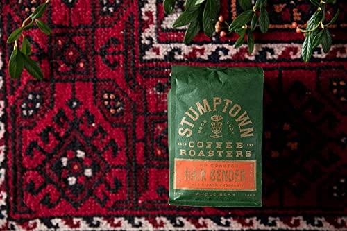 STUMPTOWN COFFEE ROASTERS, MEDIUM ROAST WHOLE BEAN COFFEE, 100% ARABICA COFFEE – HAIR BENDER 12 OUNCE BAG WITH FLAVOR NOTES OF CITRUS AND DARK CHOCOLATE