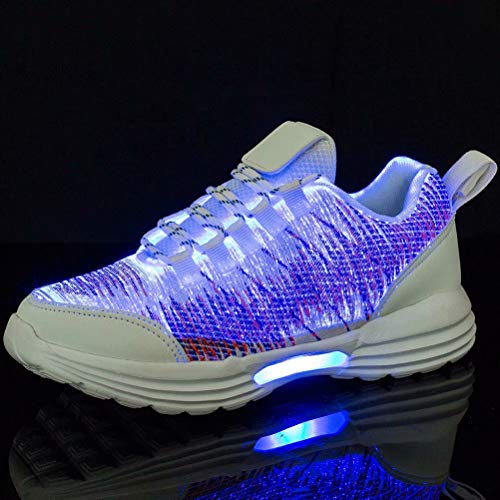 Fiber Optic LED Shoes Light Up Sneakers for Women Men with USB Charging