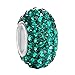 BoRuo Charms 925 Sterling Silver Czech Crystal Emerald Glass Ball Beads Spacers May Birthstone Solid Core Charm Fit All Bracelets.
