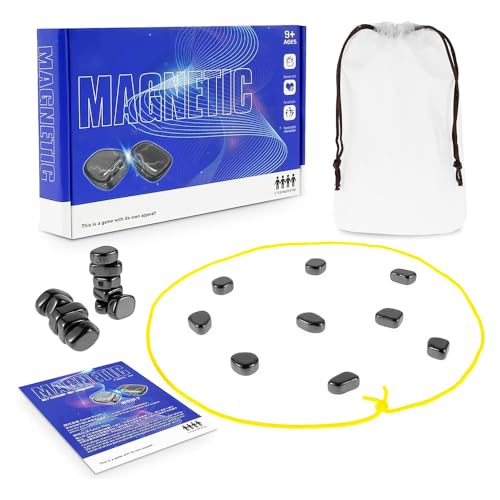 Magnetic Chess Game with 20 Stones and Rope – Portable Educational Magnetic Strategy Set, Party & Travel Game for Ages 9+, Chess Party Supplies for Family Gathering and Travel