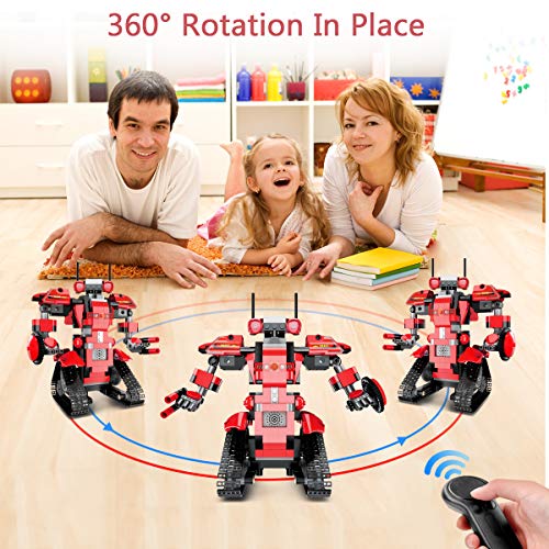 Aukfa Building Blocks RC Robot App Controlled Toy, Remote Control STEM Robot Toy, DIY Robotics Rechargeable RC Electronic Robots Funny Gift for 8+ Year Old Boys Girls ( 392 Pcs )