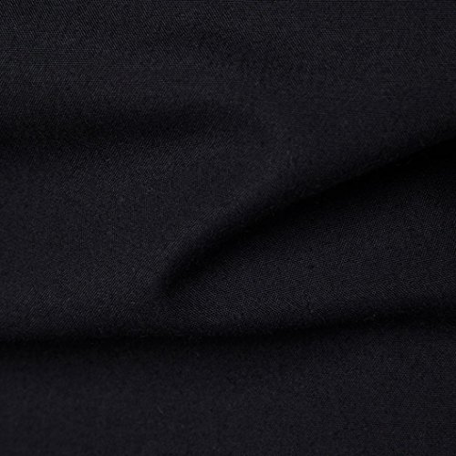 Sumen Men's Button Down Dress Shirts Patchwork Color Block Casual Long Sleeve Blouse (L, Black) - Thumbnail 7