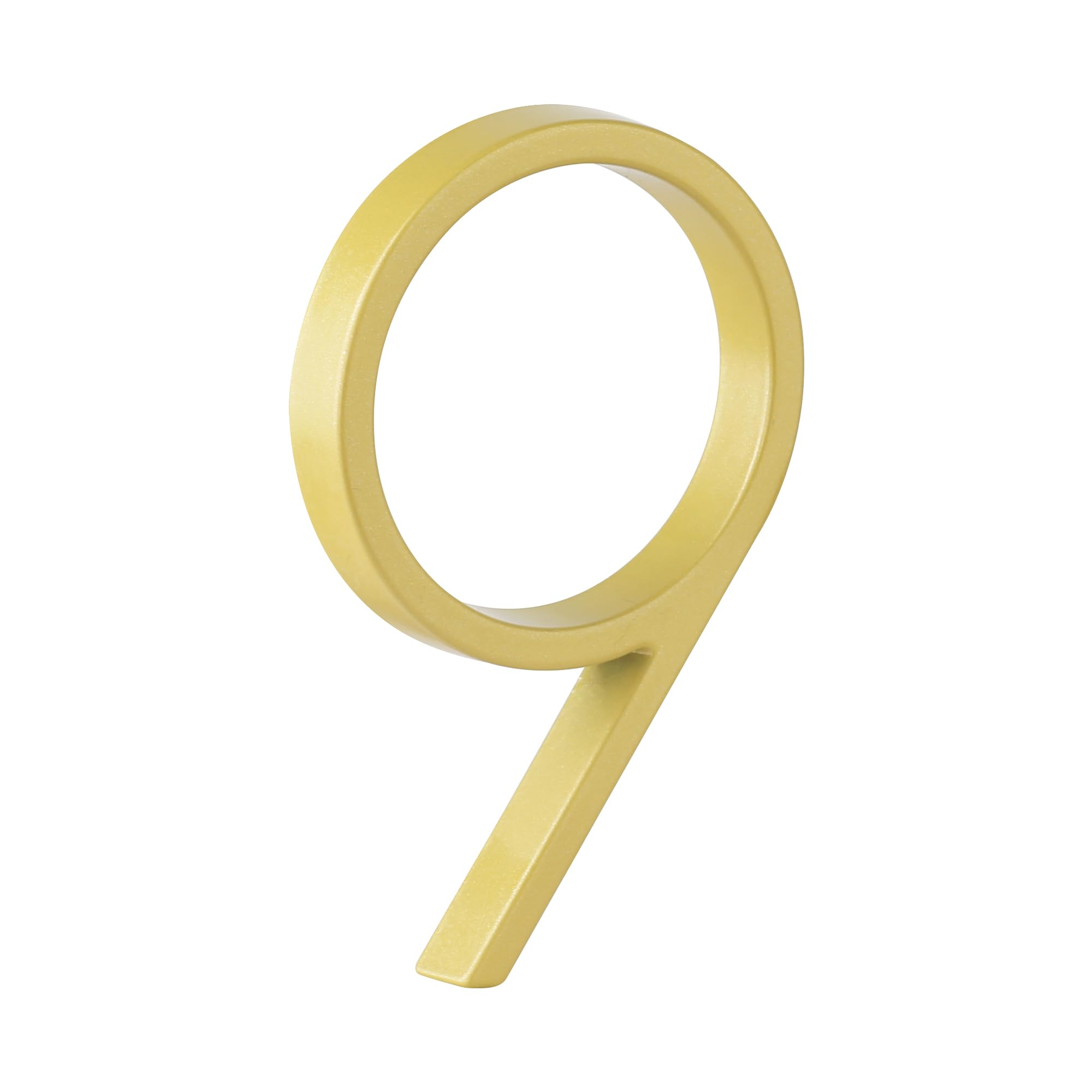 HASWARE Floating House Number Sign: 5 inch Modern Door Signage - Striking for Street Home Address Numerals (9, Golden)