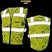 KwikSafety (Charlotte, NC) UNCLE WILLY’S WALL (10 Pockets) Class 2 ANSI High Visibility Reflective Safety Vest Heavy Duty Mesh with Zipper and HiVis for Construction Work HiViz Men Yellow Black L/XL