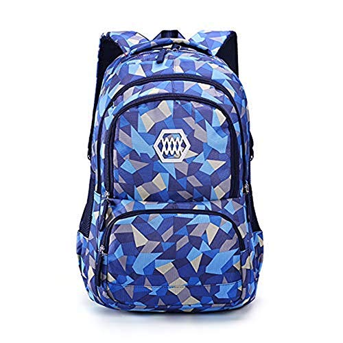 Adanina Geometric Prints Primary School Student Satchel Backpack Boys Book Bag School Bag for Students