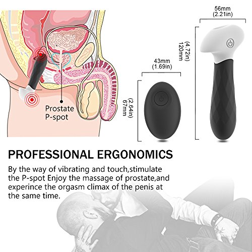 Vibratori-al-Silicone-Massaggiatore-Erotici-Vibratore-del-G-Spot-Clit-Shock-Funzione-di-Stimolazione-Massaggio-Alla-Prostatico-Plug-Butt-per-voi-Donne-E-Nero