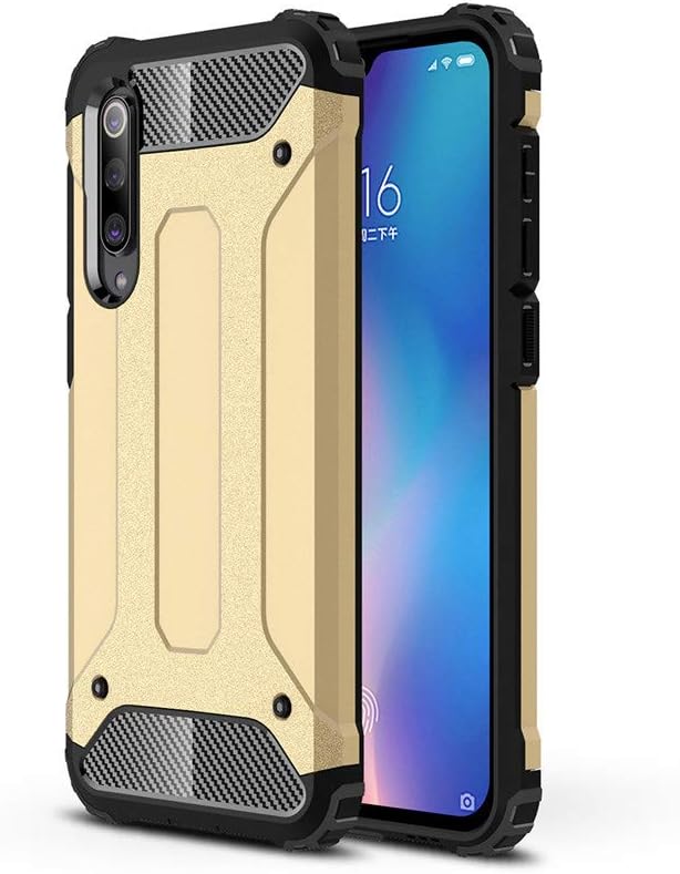 GARITANE Case for Xiaomi Mi 9 SE,Rugged Tough Dual Layer Armor Case Heavy Duty Shockproof Back Cover for Xiaomi Mi 9 SE (Gold)