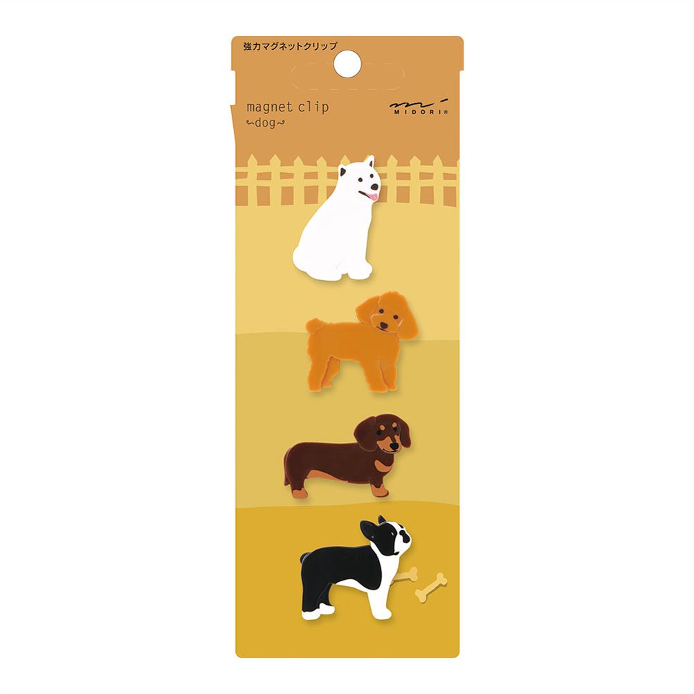 Midori Magnet Clip, 4 Pieces, Dogs (43323006)