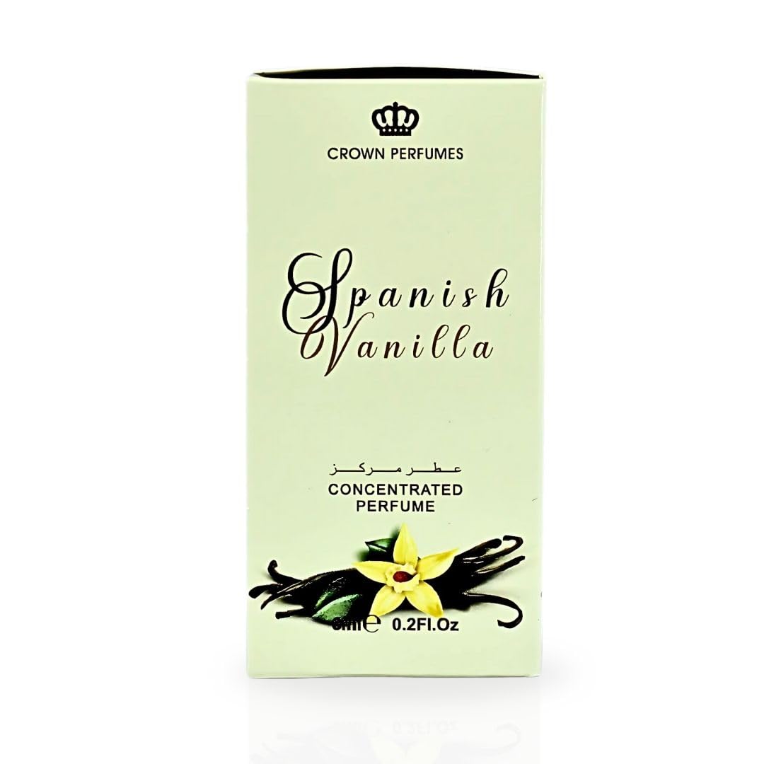 Al-Rehab Spanish Vanilla Perfume Oil 6ML (0.2 Oz) - Arabian Perfume Oils For Women - Long Lasting Concentrated Perfume Oil - A Luxurious Soft & Sweet Women's Fragrance For An Elegant Touch
