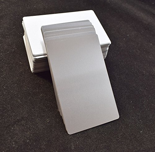 100pcs Sliver Sublimation Metal Business Cards Laser Engraved Metal Business Cards Sublimation Blanks 3.4x2.1in Thicknes (0.30mm) (Sliver) - Thumbnail 4