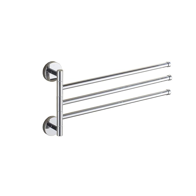 Aothpher Wall Mounted Bathroom Brass Rotatable Swivel Towel Bars with
