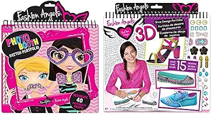 Amazon ファッションangelsポートフォリオ のセット2 フォトブース 3dシューズデザイナー メモ帳 文房具 オフィス用品
