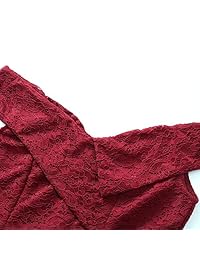 YIXUAN Vestido de noche de manga larga con encaje floral, estilo vintage, para cóctel, fiesta formal