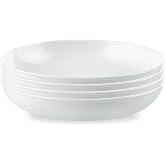 Corelle 4-Pc Versa Bowls for Pasta Salad and More, Service for 4, Durable and Eco-Friendly 30-Oz, Compact Stack Bowl Set, Microwave and Dishwasher Safe, White