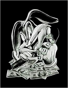 Gangster Bugs Bunny Notepad Stacks Of Money Cigar Urban Looney Tune Funny Novelty Vintage Retro 120 Pages 8 5 X 11 Black Matte Finish Blank For Him Or Her Back To