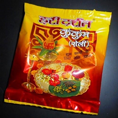 Artcollectibles India 5 Packs Of 30g Pure Haridarshan Kumkum Powder For Diwali Navratri, Hindu Puja, Sindoor, Roli Havan Religious