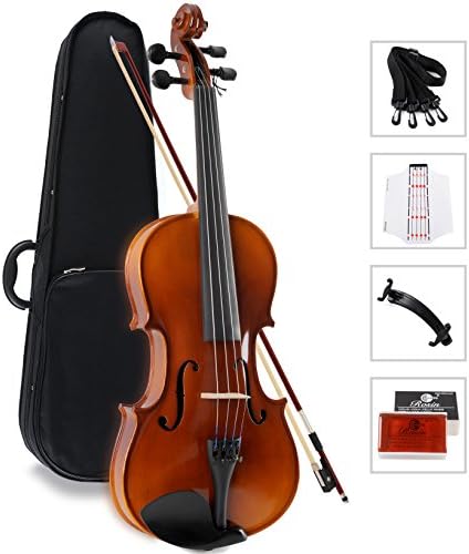 Aileen Solidwood Ebony Violin Outfit with Case, Rosin, Strings, Shoulder Rest, Fingerboard Sticker (3/4)