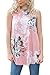 Dokotoo Womens Summer Sexy Boho Floral Tunics Plus Size Tops Blouses T Shirts Tank Pink X-Large