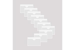 Baitoo Adhesive Clear Pockets,Self Adhesive Clear Label Pockets Adhesive Card Folder Plastic Pockets Holders Sleeves for Index Cards Planners Cabinet Shelves Photo Cd,10Pieces(100x55mm)