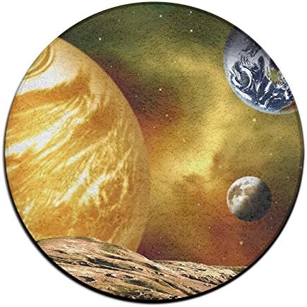 Reteone Anti-slip Doormat Lunar Surface Coral Velvet Round Area Rugs Memory Foam Floor Carpets Mats 23.62 Inch Bedroom Rug Yoga Chair Mat