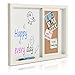 2-in-1 Wood Framed Wall Mounted Message Center w/Erasable Magnetic Whiteboard & Sliding Cork Board