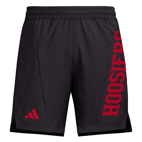 adidas Men's Designed for Training Woven NCAA Shorts, Black/Team Victory Red/Team Victory Red/Indiana University