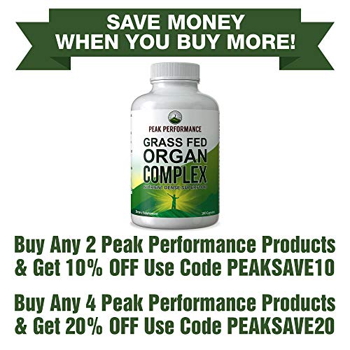 Grass Fed Beef Organ Complex (180 Capsules) by Peak Performance