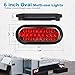 Partsam 4Pcs 6 Inch Oval Led Trailer Tail Lights Red 24 LED Grommet Mount, 12V 6 inch Oval Red Stop Tail Turn Brake Truck Tractor Trailer Boat Sealed Marker Clearance Lights Waterproof Flush Mount