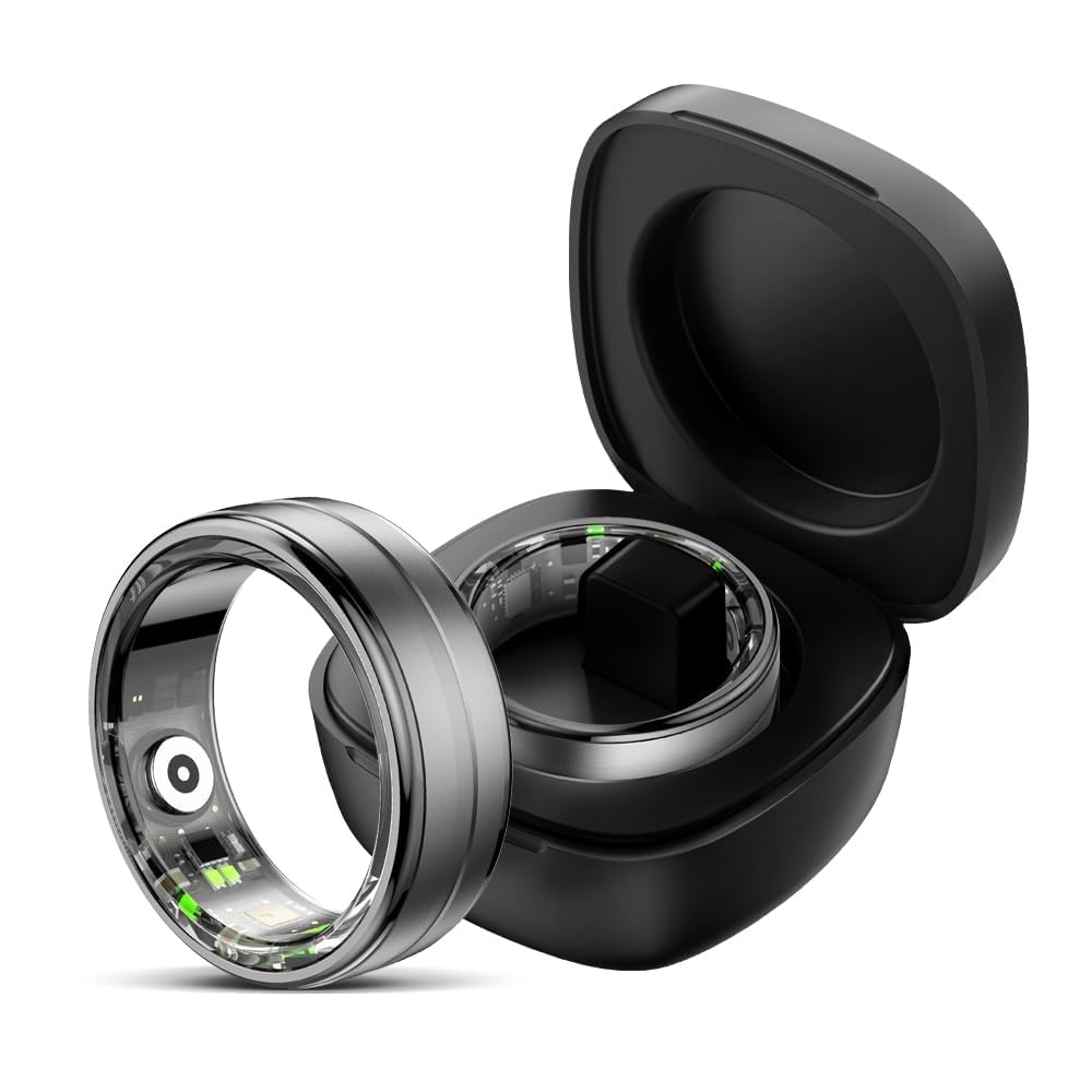 findtime Smart Ring for Men Women Gold Fitness Ring Android iOS Fitness Tracker Heart Rate Blood Oxygen Sleep Monitor Activity Tracker for Sports Time, Distance, Calories,BK10