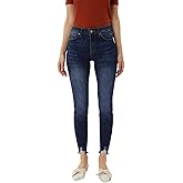 Kan Can Jeans Alyssa High-Rise Dark Wash Distressed Ankle Skinny Jeans (13/30)