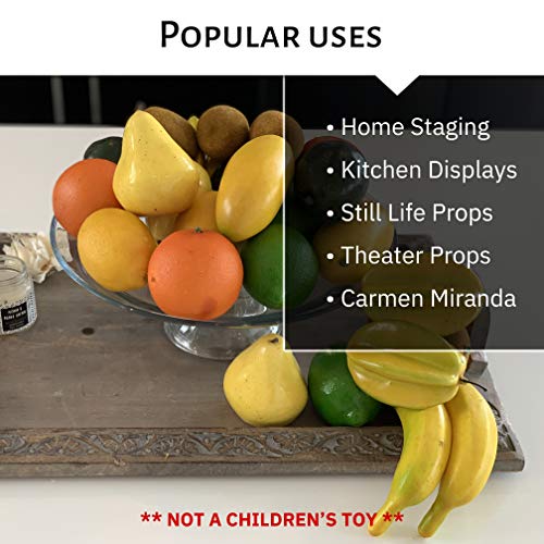 Dasksha 27 PCS Artificial Tropical Fruits - Fake Fruits for Decoration - Includes Artificial Lemons, Star Fruit, Bananas, Kiwis, and More - Thumbnail 2