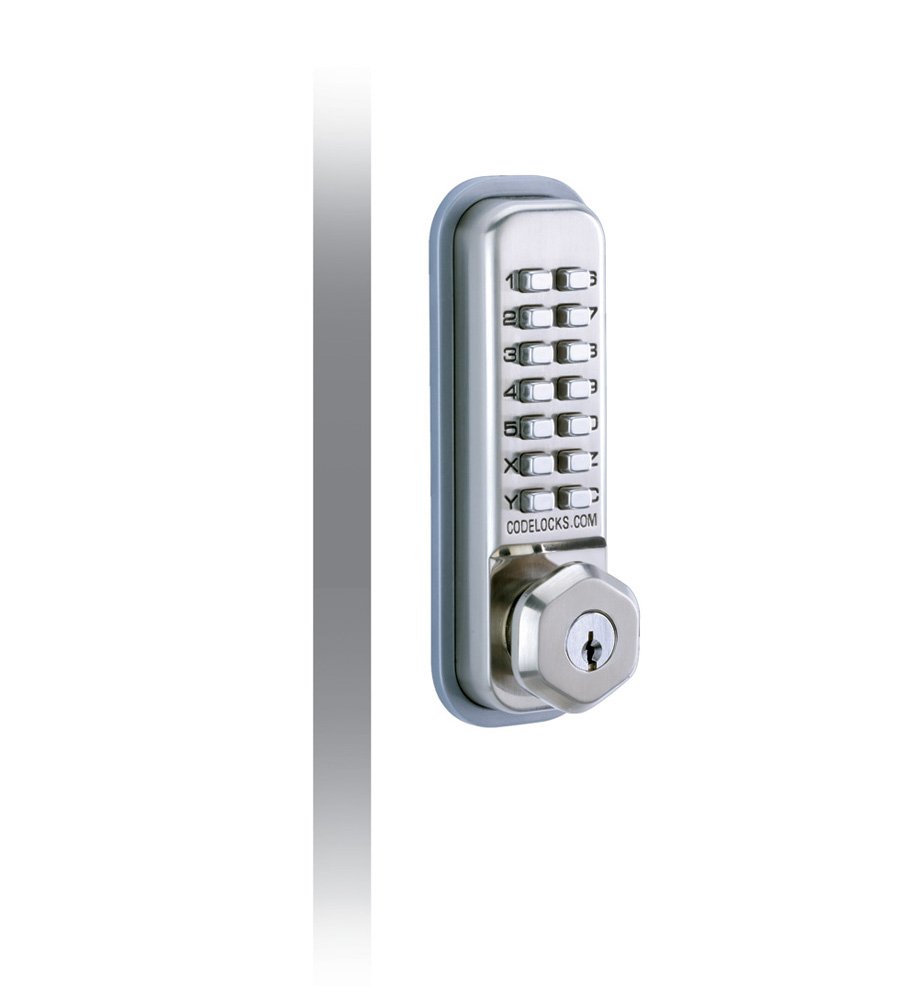 Codelocks 0200 SS CL200 Surface Deadbolt with Key Override Mechanical Lock, PVD Stainless Steel